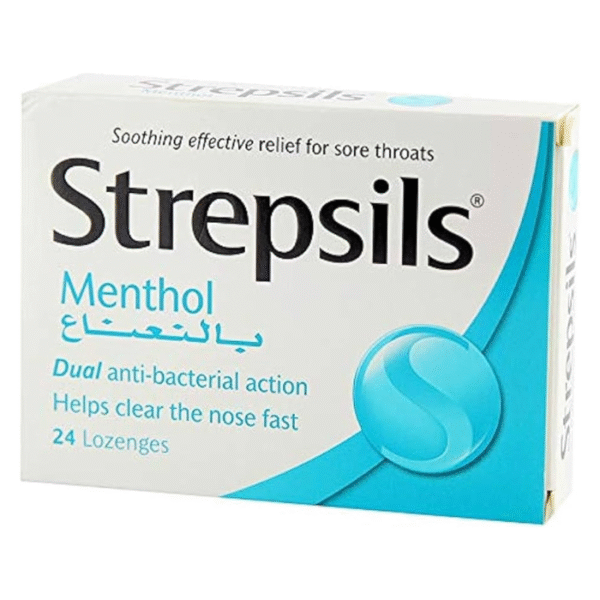 معينات ستربسلز المنثول 24 قرصًا STREPSILS